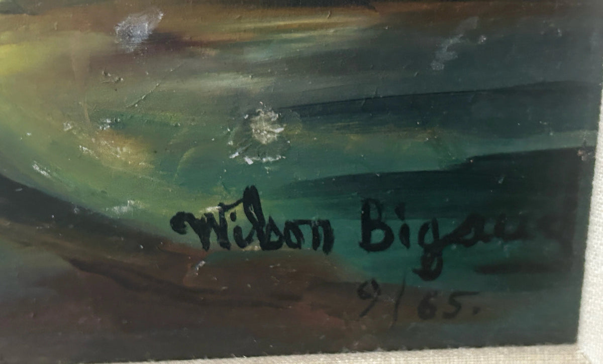 Wilson Bigaud (1931-2010) 16"x24" Homeward Bound 1965 Oil on Board Unframed Painting #2RD