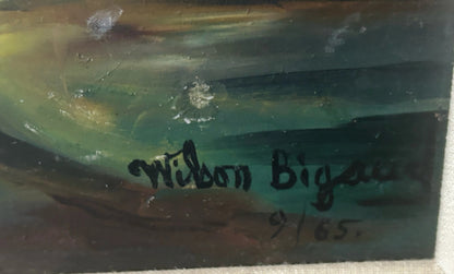 Wilson Bigaud (1931-2010) 16"x24" Homeward Bound 1965 Oil on Board Unframed Painting #2RD