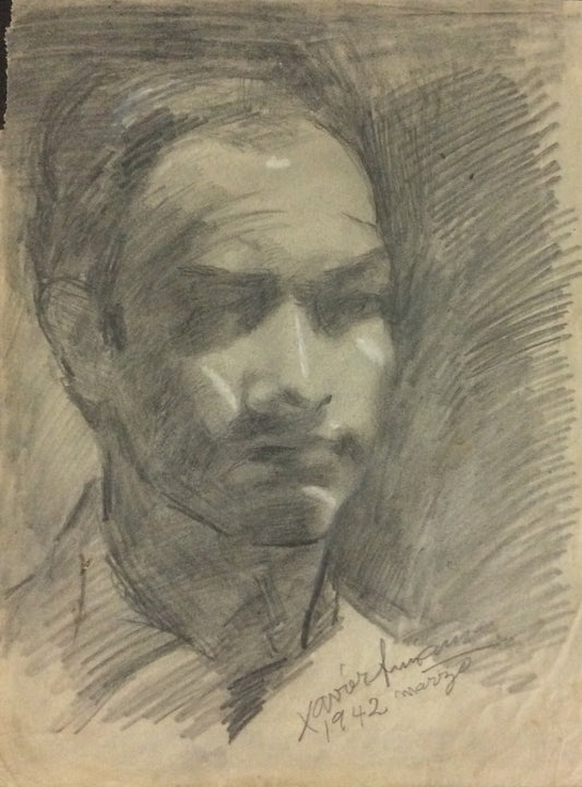 Xavier Amiama (1910-Haiti 1969)10"x 8" UNTITLED 1942 Crayon Ink on Paper Drawing #10MFN