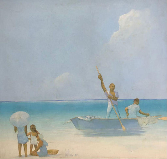 Juan Plutarco Andujar (1931-1995) 40"x40" Marine Oil on Canvas Painting #17FN
