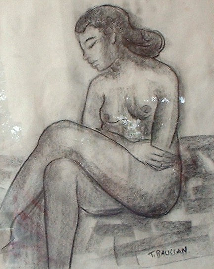 Tamara Baussan 14"x18" Tinta china desnuda sobre papel #J25