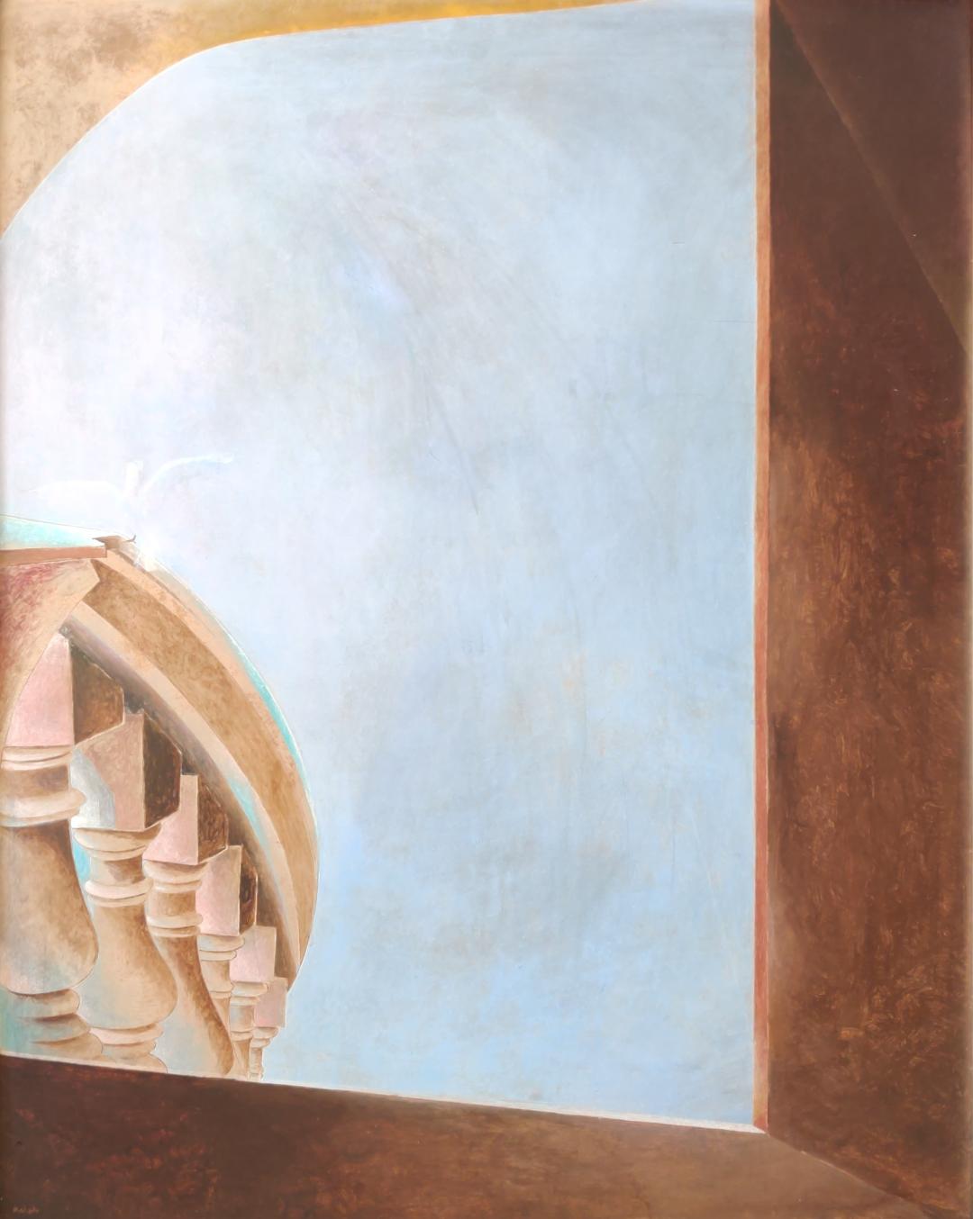 Ralph Chapoteau 30"x24" L'Escalier/ The Stairs Acrylic on Masonite #1EB