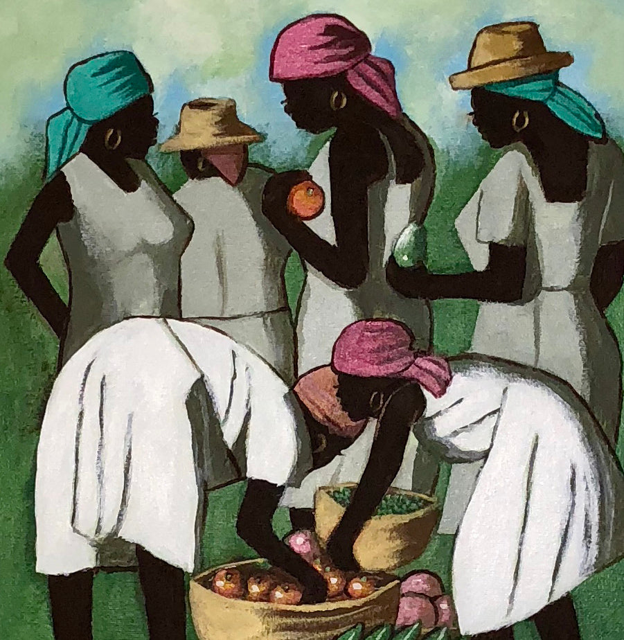 Claude Dambreville 16"x12" Good Market Day 2018 Acrylic on Canvas #12MFN