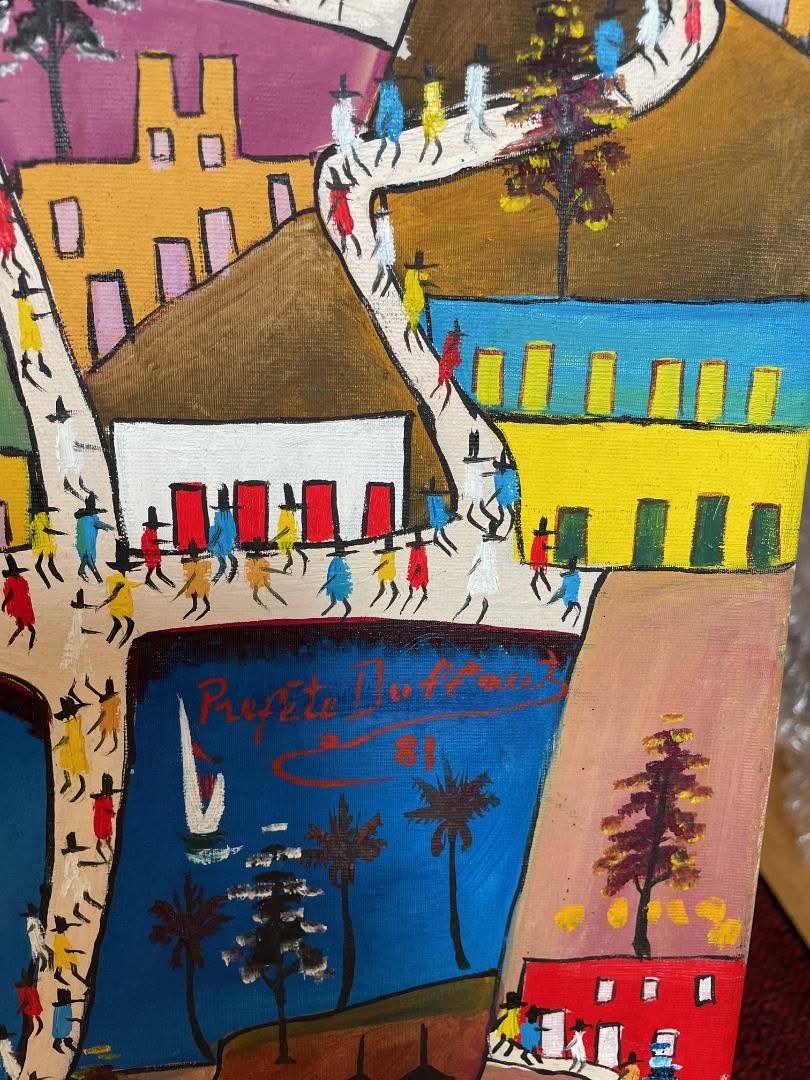 Prefete Duffaut (1923-2012) 30"x40" Imaginary City 1981  Oil on Canvas #1MFN