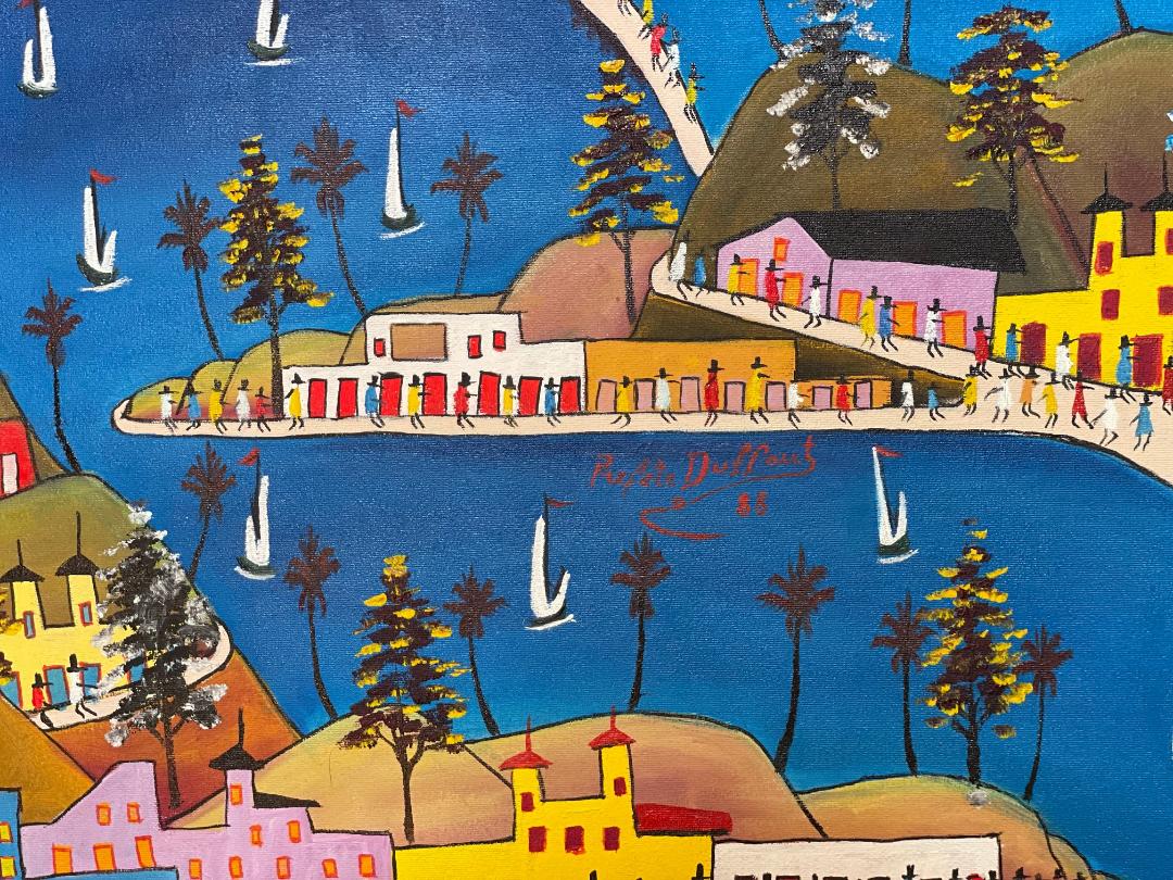 Prefete Duffaut (1923-2012) 40"x30" Imaginary City 1988 Oil on Canvas #2MFN