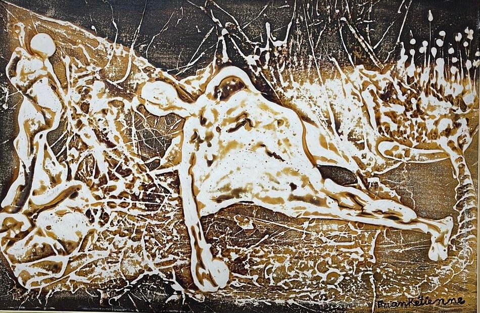 Franck Etienne 20"x30" Abstract Acrylic on Canvas #3GN-HA