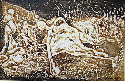 Franck Etienne 20"x30" Acrílico abstracto sobre lienzo #3GN-HA