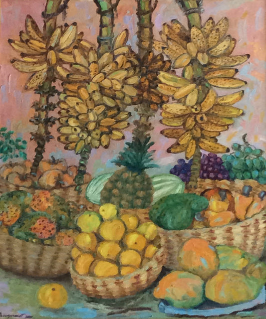 Eric Girault 24 x 30" 2001 "Récolte des Caraïbes" Huile sur toile #11EG