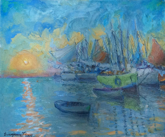 Eric Girault 24"x30" 2014  "Vevet Sunset Velvet" Oil on Canvas #13EG