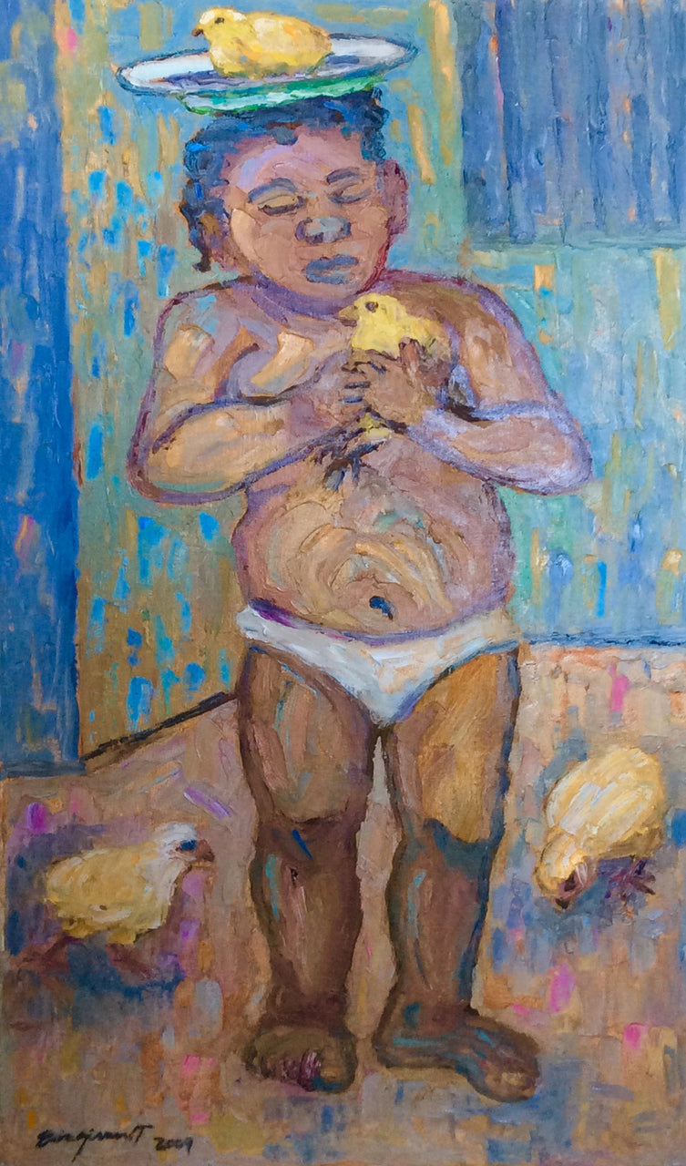 Eric Girault  36"x 20" 2009 "Les Poussins d'Amelie" Oil on Canvas #14EG