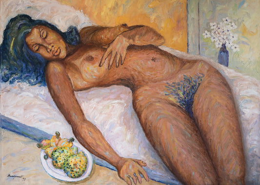 Eric Girault 36"x48" 1997 "Marabou de mon Coeur" Oil on Canvas #25EG