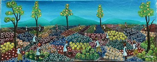 Hilaire, A.  10"x24" Fields c1980 Oil on Canvas #2-1-96MFN