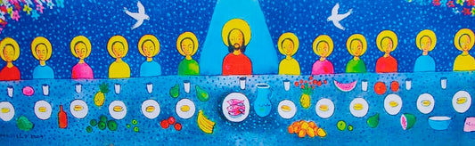 Jose Morillo 13"x30" La Última Cena 2004 Acrílico sobre Lienzo #11JM-DR