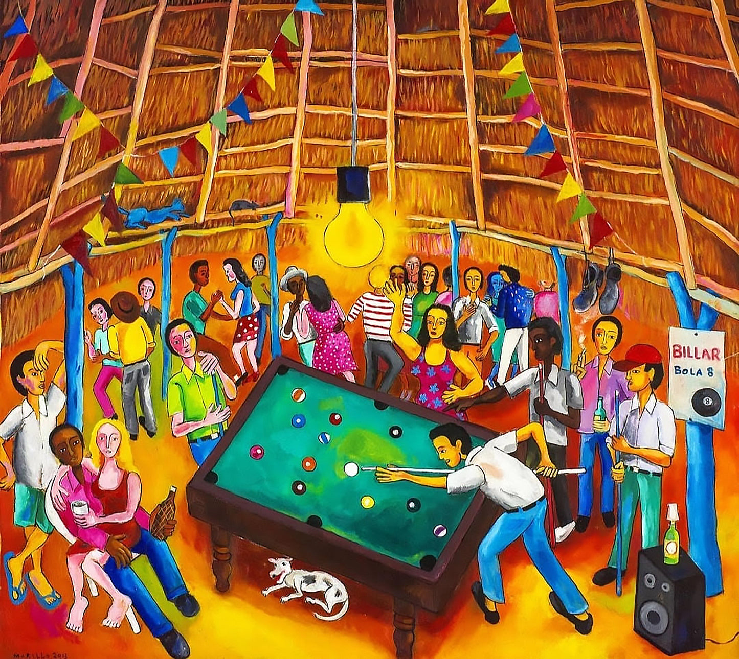 Jose Morillo 40"x50" Billiard in Boca Chica 2013 Acrylic on Canvas #2JM-DR