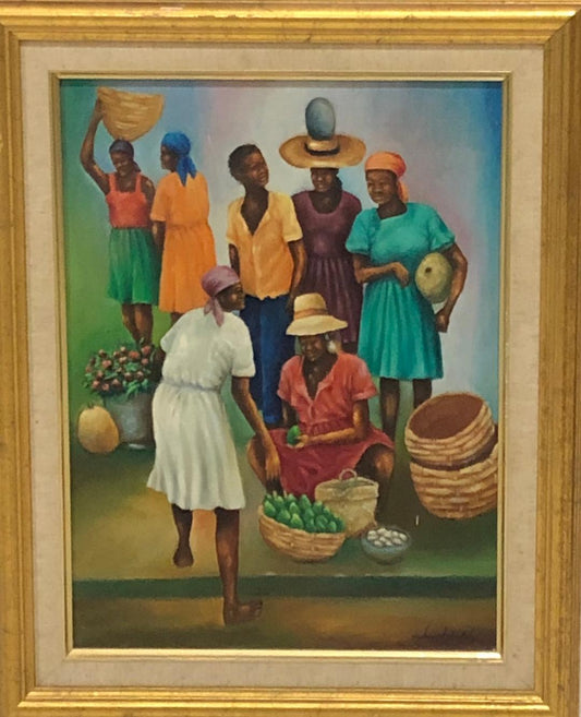 Fazal Joseph 16 "x 12" marchands huile sur toile peinture #1FC