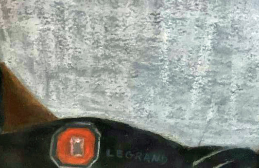 Le Grand 17.50"x 15" Retrato de una mujer Acuarela sobre papel Enmarcado #1HL