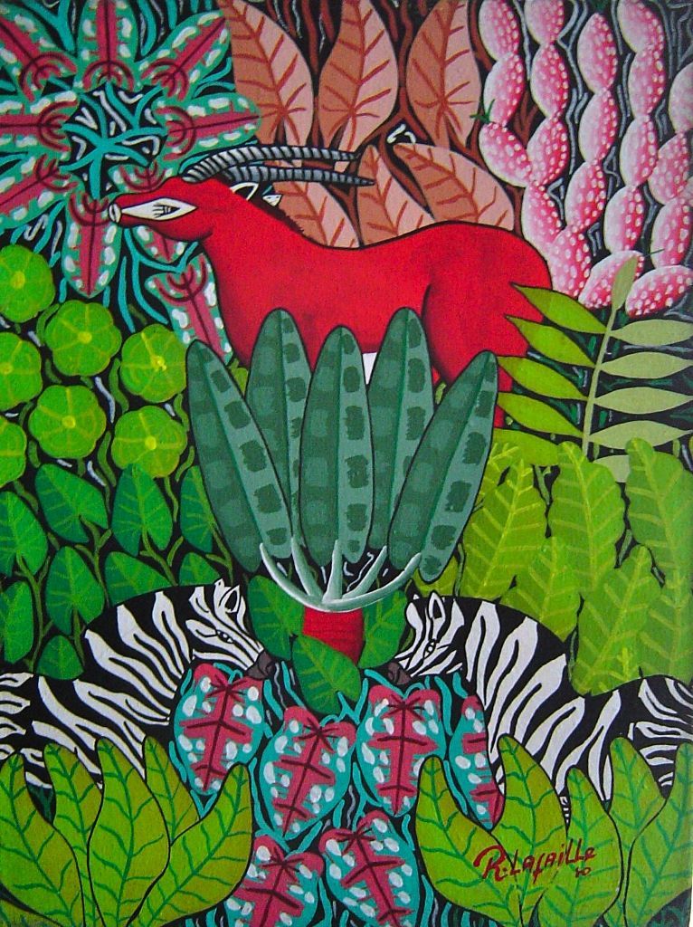Raymond Lafaille 16"x12" Jungle Oil on Canvas #2-2-95MFN