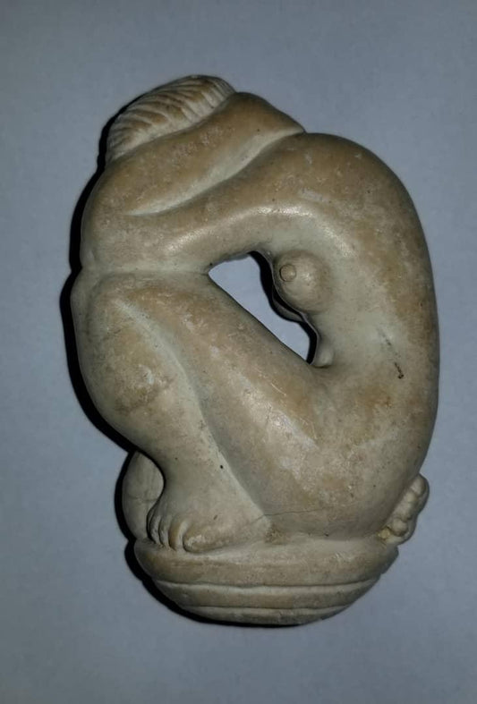 Georges Laratte 5"x3"x2" Escultura de piedra de dama desnuda #7JN-HA