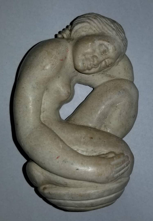 Georges Laratte 5"x3"x2" Escultura de piedra de dama desnuda #7JN-HA