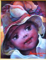 Lyonel Laurenceau 10"x8" Enfant d'Haiti 2006 Acrylic on Canvas #4MFN