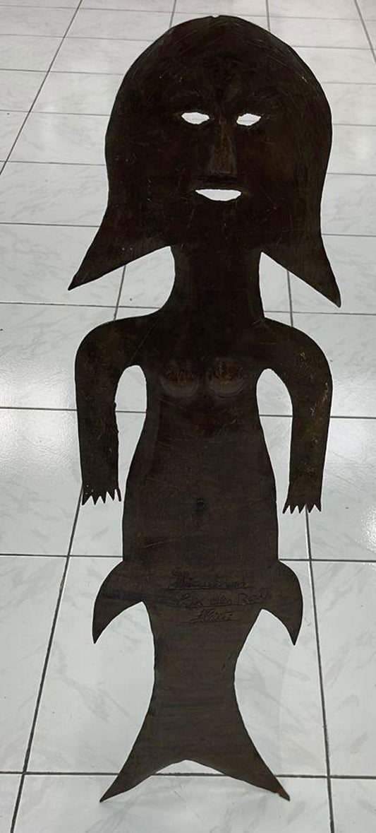 Georges Liautaud (Haitian, 1899-1992) 28"x8" STANDING BLACK MERMAID Metal Sculpture #6GN-HA