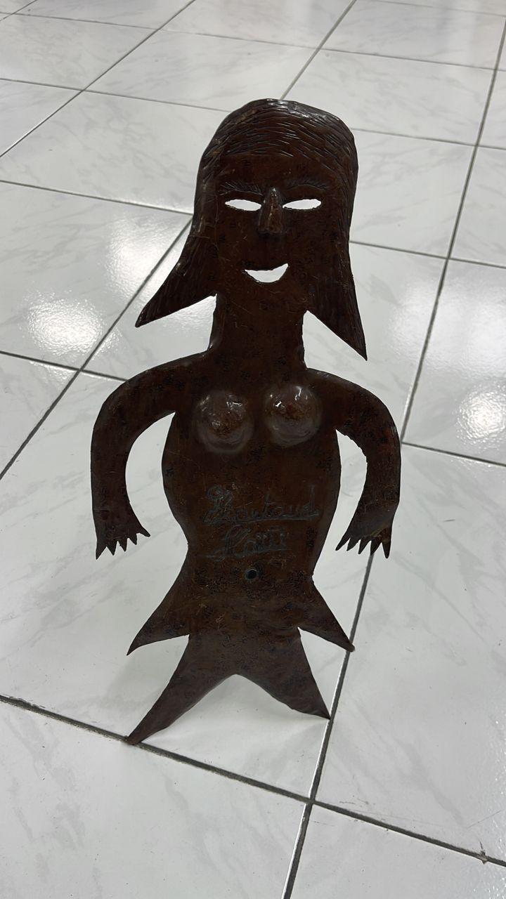 Georges Liautaud (Haïtien, 1899-1991) Sculpture SIRÈNE FEMME NOIRE 20"x9" en acier découpé #5GN-HA