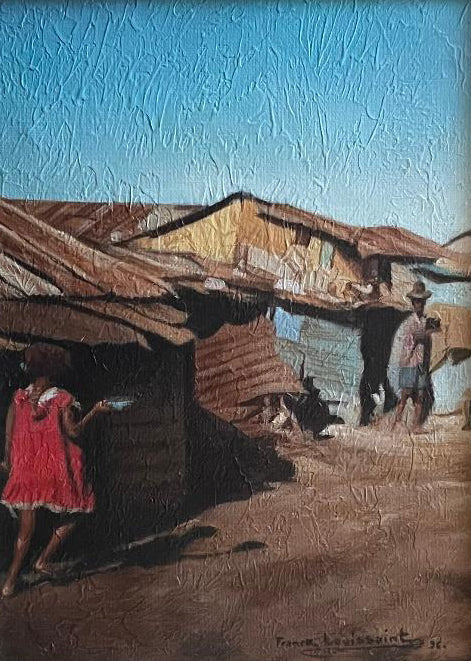 Franck Louissaint (1949-2021) 10"x8" Life In The Ghetto 1996 Acrylic on Canvas #1MFN