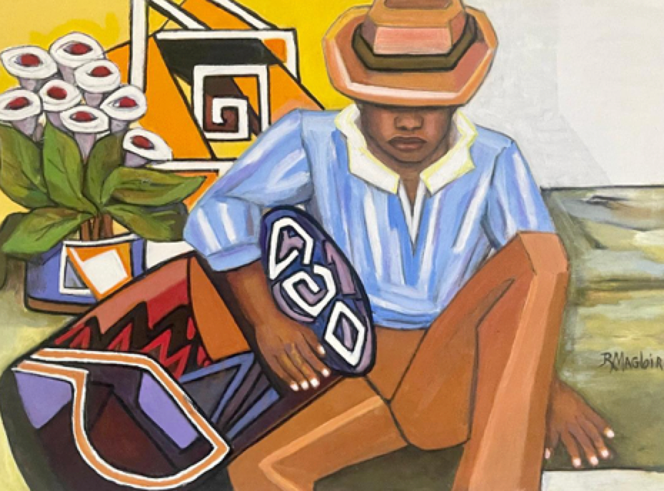 Rolande Magloire 30"x40" The Drummer II 2021 Oil on Canvas #4RM