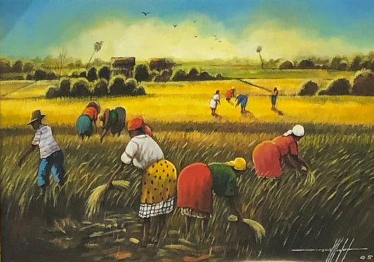 Simeon Michel 12"x16" In the Fields 2005 Oil on Canvas #2FC