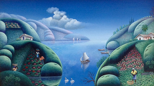 Mario Montilus 8"x14" Landscape Oil on Canvas  #1202GN-HA