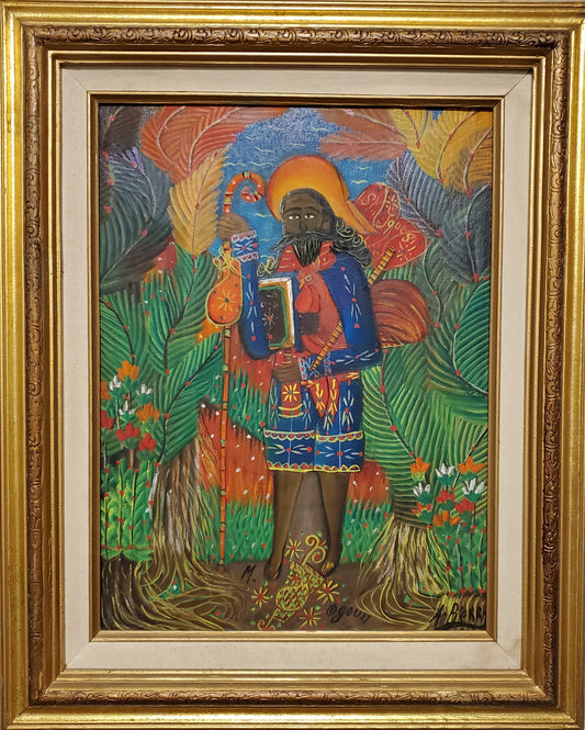 Andre Pierre (1914-2005) 16"x12" Ogoun Oil on Canvas #1MF