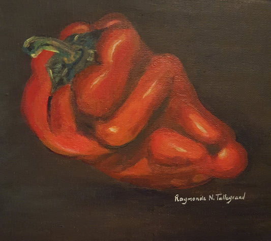 Raymonde Talleyrand 8"x10" Pimiento rojo 2017 Acrílico sobre lienzo