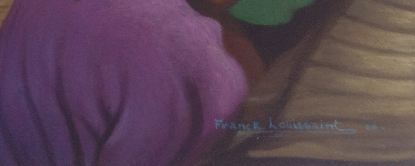 Franck Louissaint (1949-2021) 16"x20" The Look 2008 Acrylic on Canvas #2847GN-HA
