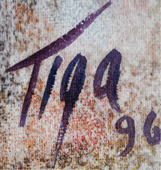 Jean-Claude Garoute "TIGA" (1935-2006) 20"x18" Esprits abstraits 1996 Acrylique sur toile #2PM