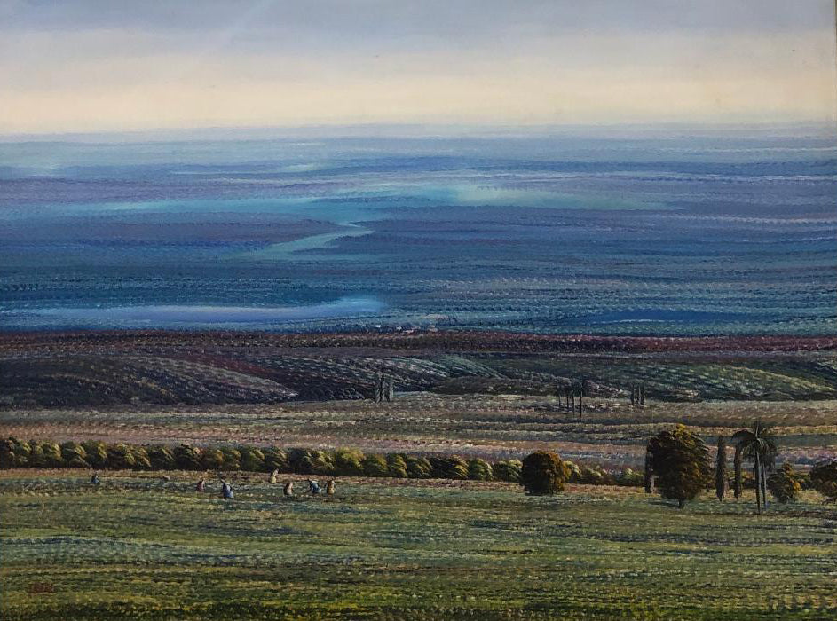 Jean Adrien Seide 40"x53" Field Landscape Acrylic on Canvas Painting#3FC