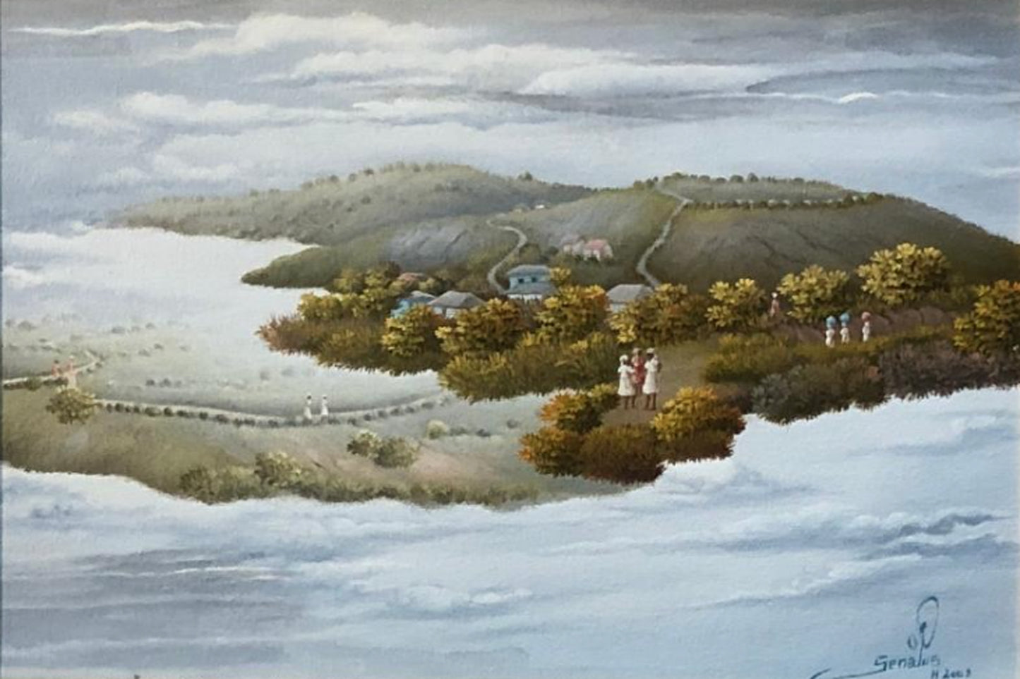 Jean-Louis Senatus 10"x12" Dreamy Landscape 2009 Oil on Canvas Painting #11-3-96GSN-NY