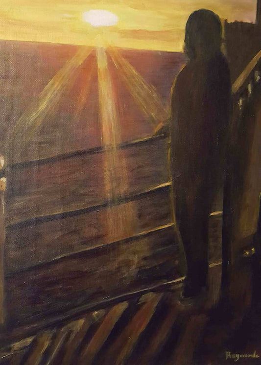 Raymonde Talleyrand 20"x16" Coucher de soleil 2017 Acrylique sur toile