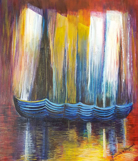 Raymonde Talleyrand 18"x24" Boats 2018 Acrylic on Canvas #18RT