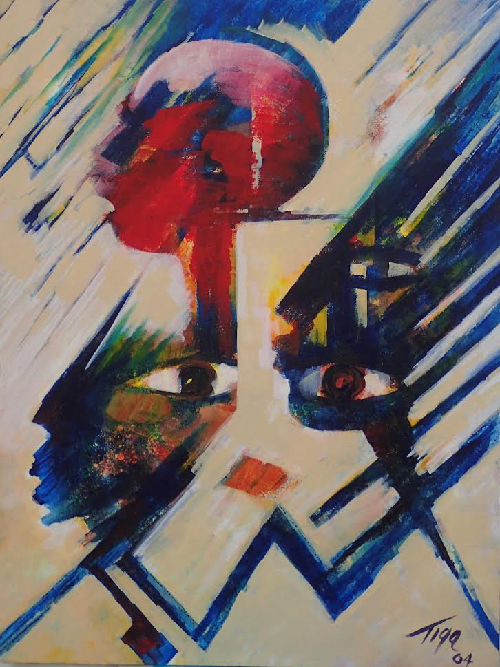Jean-Claude Garoute "TIGA" (1936-2006) 24"x18" Imagination 2004 Acrylic on Canvas #1EB