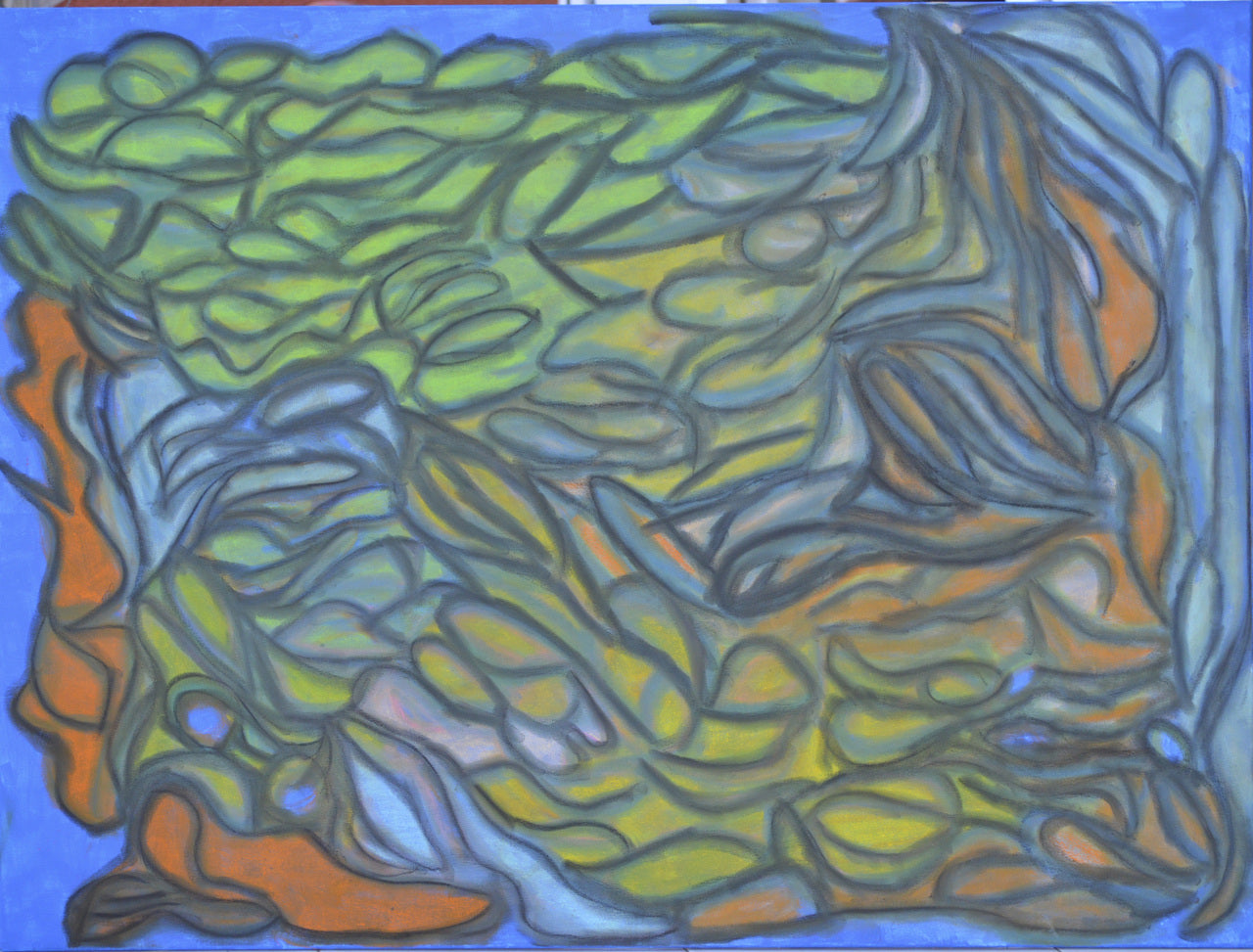 Dimitri Wiener (ASGARD) 36" x 48" Oceano Nox Chalk Pastel sobre lienzo #5CWD