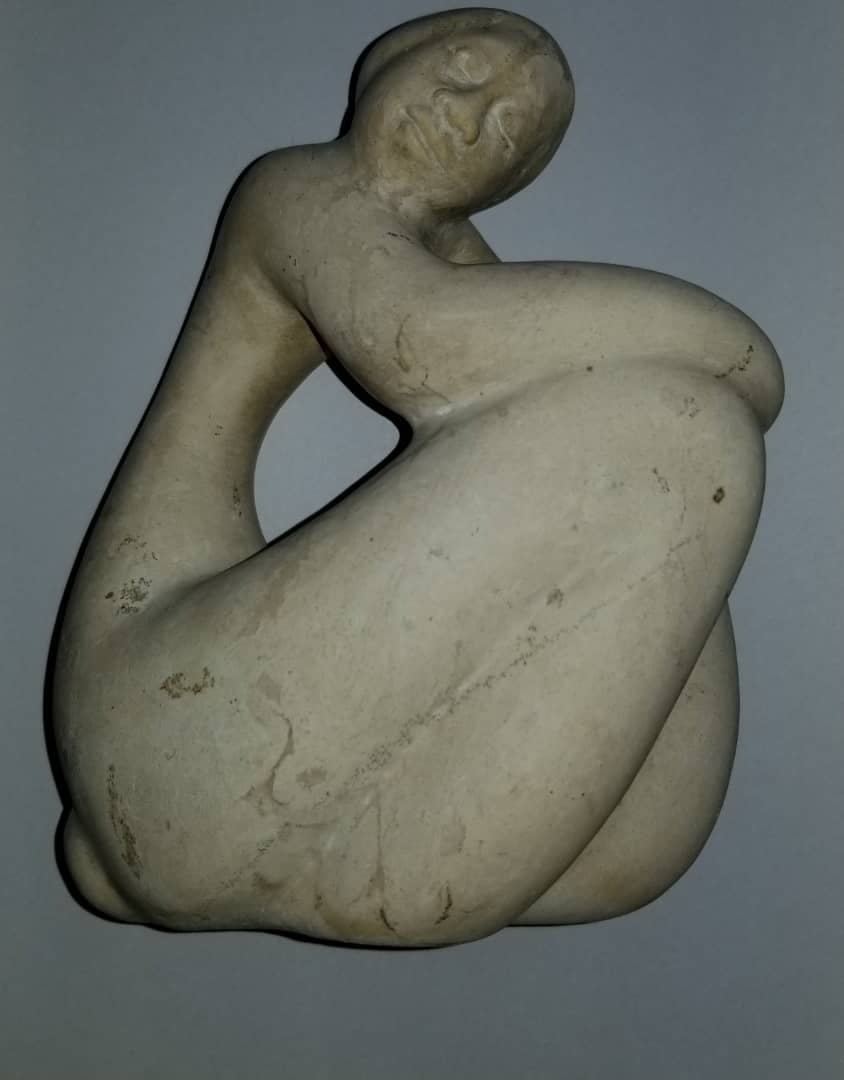 Georges Laratte 9"x6"x3" The Naked Woman Stone Statue #6JN-HA