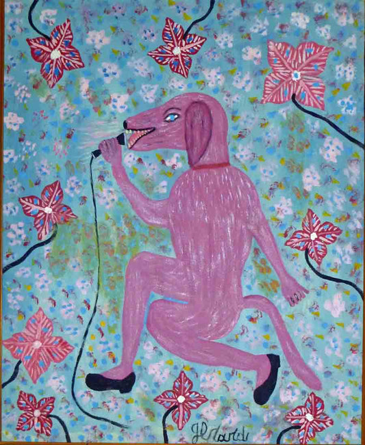 Gerard Fortune 24"x20" Singing Dog Acrylic on Canvas #4-2-95MFN