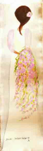 Jeanne Elie Rigaud Joseph 37"x11" Young Girl 2006 Acrylic on Canvas #2MFN