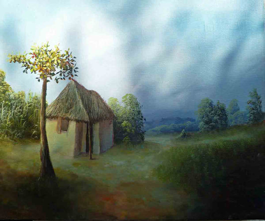 Ernst Jean-Louis 16"x24" c1990 Landscape Rural Scene Oil on Canvas #9-3-96MFN