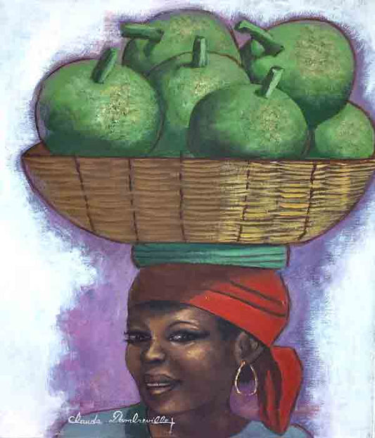 Claude Dambreville 20"x16" Fruta del pan 2012 Acrílico sobre lienzo #7-12-12MFN