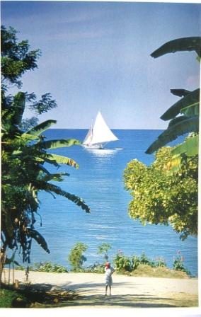 Haitian Postcard: Sailboat on the Southwestern Coast of Hispaniola Island