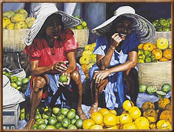 Sophia Lacroix 15”x19” Machann Zoranj (Orange Merchants) Giclee on Canvas Limited Edition 175 s/n #12LS-11-10
